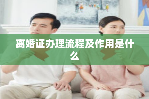 离婚证办理流程及作用是什么