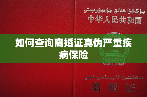 如何查询离婚证真伪严重疾病保险