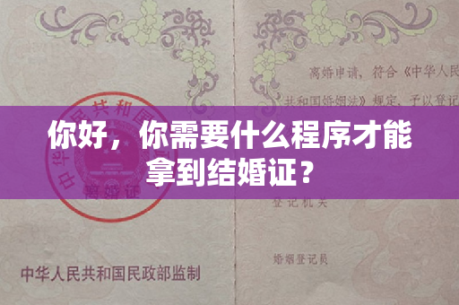 你好，你需要什么程序才能拿到结婚证？