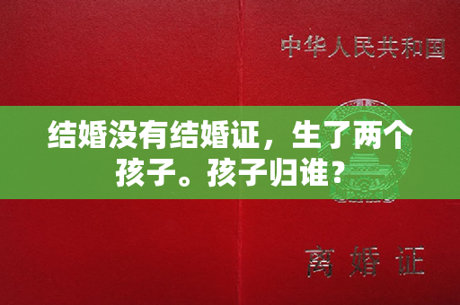 结婚没有结婚证，生了两个孩子。孩子归谁？