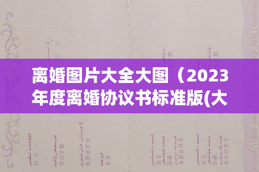 离婚图片大全大图（2023年度离婚协议书标准版(大全8篇)（全文完整）