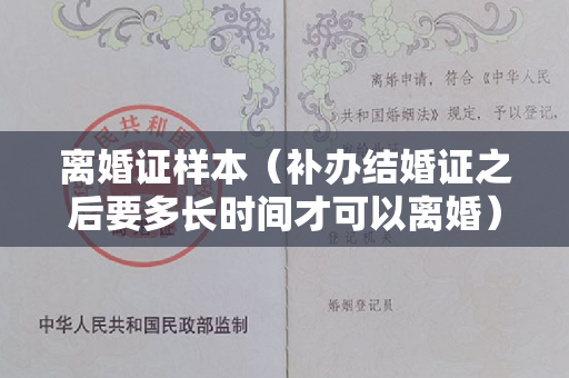 离婚证样本（补办结婚证之后要多长时间才可以离婚）