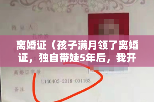 离婚证（孩子满月领了离婚证，独自带娃5年后，我开始相亲了）