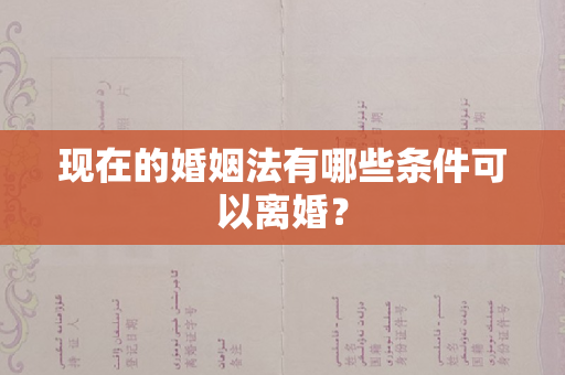 现在的婚姻法有哪些条件可以离婚？