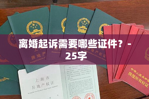 离婚起诉需要哪些证件？- 25字