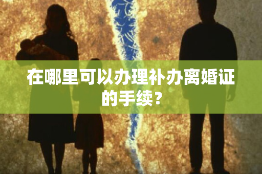 在哪里可以办理补办离婚证的手续？