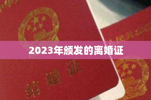 2023年颁发的离婚证