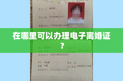 在哪里可以办理电子离婚证？