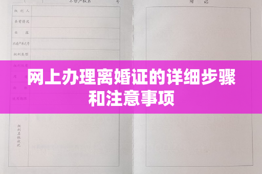 网上办理离婚证的详细步骤和注意事项