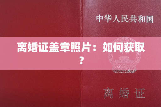 离婚证盖章照片：如何获取？